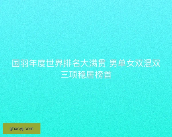 国羽年度世界排名大满贯 男单女双混双三项稳居榜首