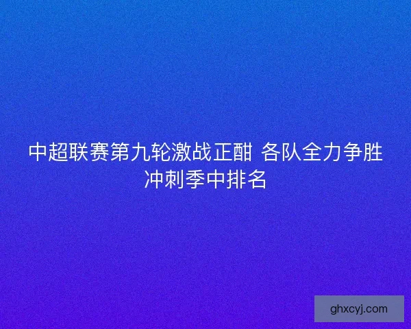 中超联赛第九轮激战正酣 各队全力争胜冲刺季中排名